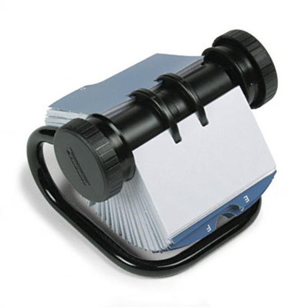 Rolodex 67236 Open Rotary Business Card File with 24 Guides Holds 400 2-1/4 x 4 Cards  Black, Rolodex Corporation, Mfr#: 67236