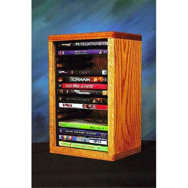 Solid Oak desktop or shelf DVD Cabinet - Individual Locking Slots, Wood Shed, Mfr#: 110-1 DVD