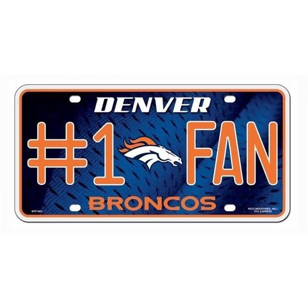 Denver Broncos License Plate #1 Fan, Rico Industries, Mfr#: 9474630864