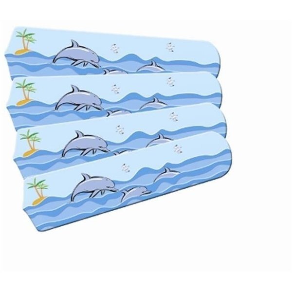 Ceiling Fan Designers 42SET-IMA-KPD Kids Playful Dolphins 42 In. Ceiling Fan Blades Only, Ceiling Fan Designers, Mfr#: 42SET-IMA-KPD