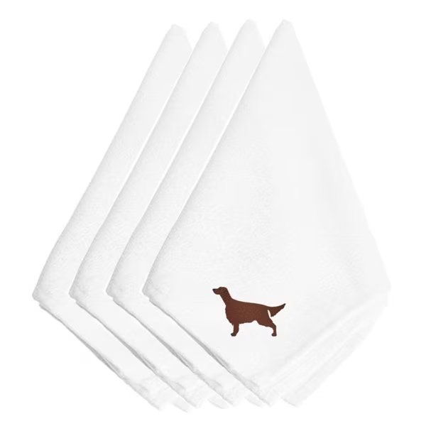 Irish Setter Embroidered Napkins, Set of 4, Carolines Treasures, Mfr#: BB3393NPKE