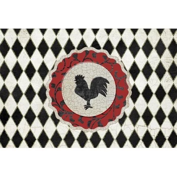 Carolines Treasures SB3086PLMT Rooster Harlequin Black And White Fabric Placemat, Carolines Treasures, Mfr#: SB3086PLMT