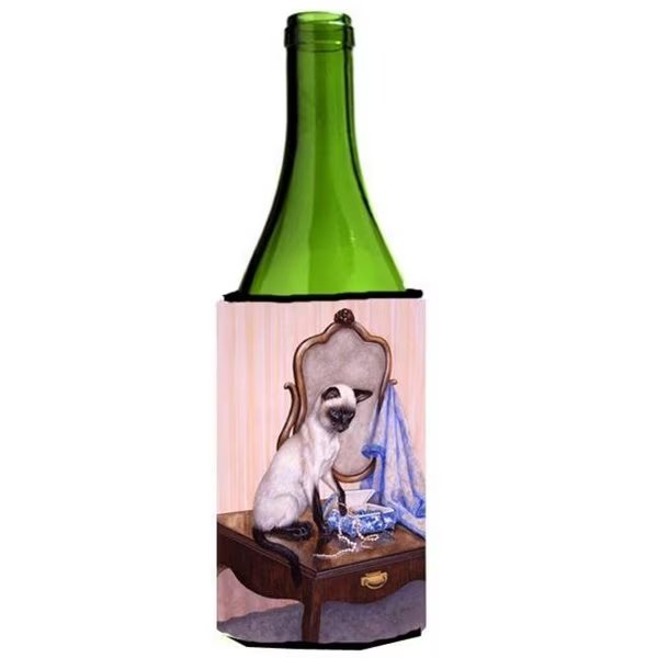 Carolines Treasures BDBA0242LITERK On the Dresser Siamese Cat Wine Bottle Can cooler Hugger, Carolines Treasures, Mfr#: BDBA0242LITERK