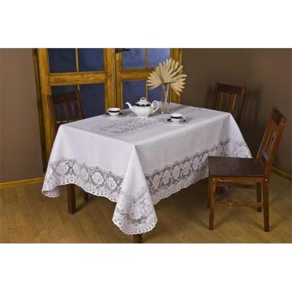 Tapestry Trading 652W65 65 in. European Lace Table Cloth; White, Tapestry Trading, Mfr#: 652W65