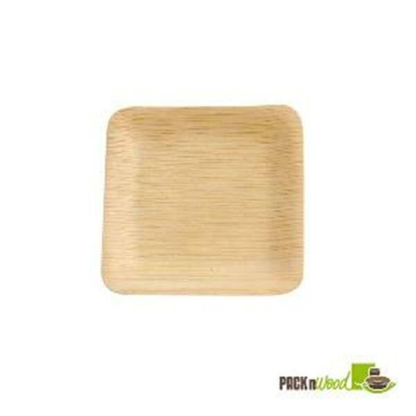 Bamboo Veneer Square Plate - 3.5 in., Packnwood, Mfr#: 210BVNER35SQ