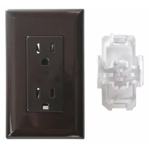 DIAMOND GRP WDR15BR Decor Receptacle With Cover - Brown, Diamond Grp, Mfr#: D6K-WDR15BR