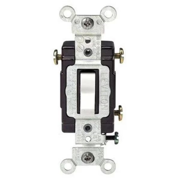 Leviton Mfg Switch 3Wy 15A120V Lt Wh Cd C22-05503-LHW, Leviton, Mfr#: 4995627