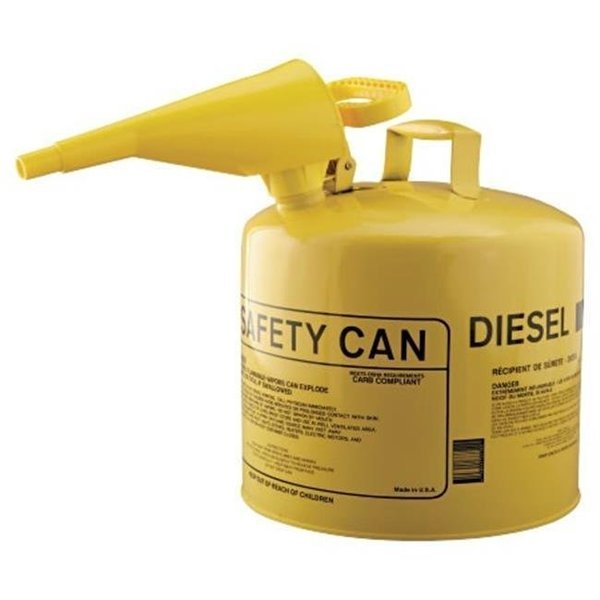 Eagle Mfg 258-UI-50-FSY 5Gal.Metal Yellow Type Isafety Can W-F-15 Funnel, Eagle Mfg, Mfr#: 258-UI-50-FSY
