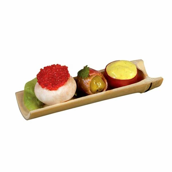 Osaka Half Circular Bamboo Dish - 4.5 x 1.4 x 0.6 In, 200PK, Packnwood, Mfr#: 209BBOSAKA