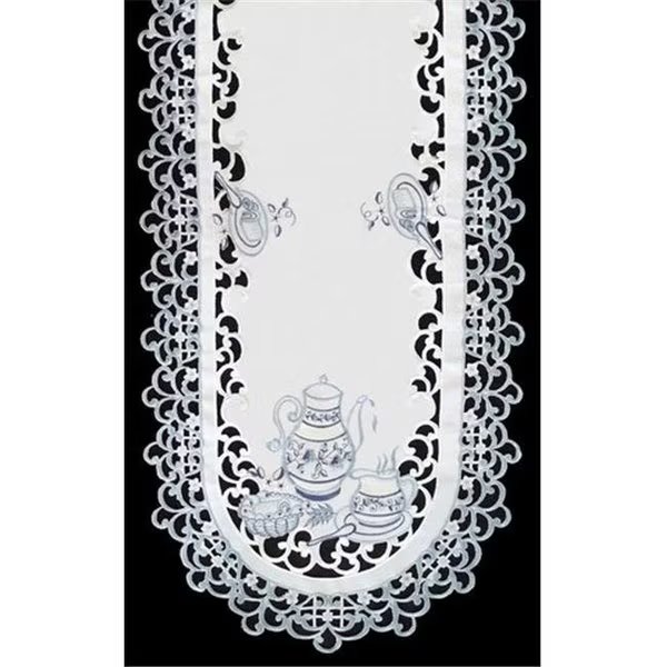 Sinobrite H8513 Delft Blue Tea Oval Runner; 16 x 72 in., Sinobrite, Mfr#: H8513(16x72)