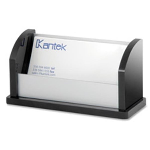 Kantek KTKBA330 Business Card Holder- Aluminum- Black Acrylic, Kantek, Mfr#: KTKBA330