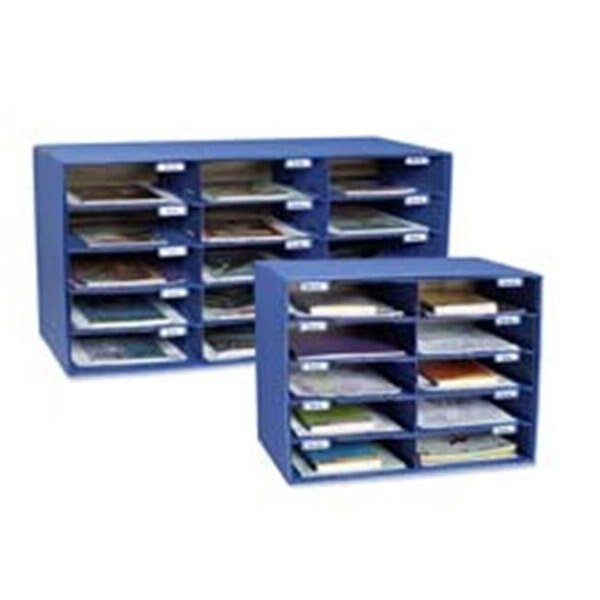 Mail Box- 15 Slots- 12-.50in.x10in.x3in.- Blue, Easy-To-Organize, Mfr#: EA824293