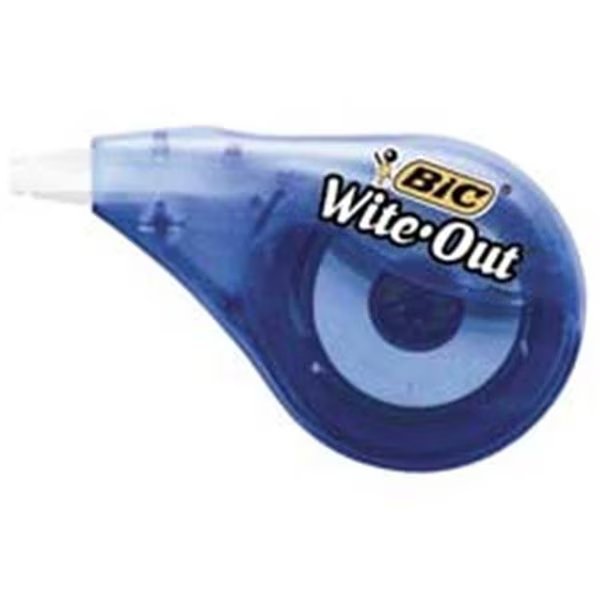 Bic Corporation BICWOTAPP11 Correction Tape- .2in.x39.4ft.- Single Line- White, Bic, Mfr#: WOTAPP11 WHI