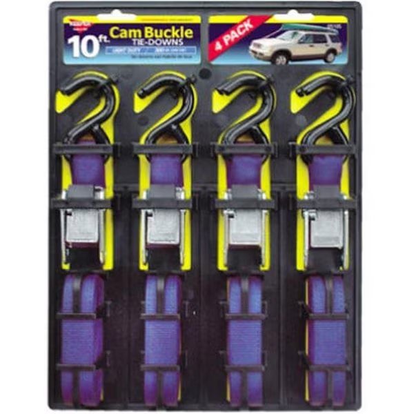 Keeper 05105 10 ft. Cam Buckle Tie Down; 4 Pack, Keeper, Mfr#: 611424