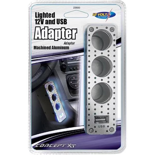 Unique Accessories 23600 Triple Socket With Lighted USB, Unique Accessories, Mfr#: 155748
