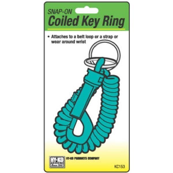 Hy-Ko Products KC153 Coiled Key Ring With Plastic Snap - Pack Of 5, Hy-Ko, Mfr#: 847236