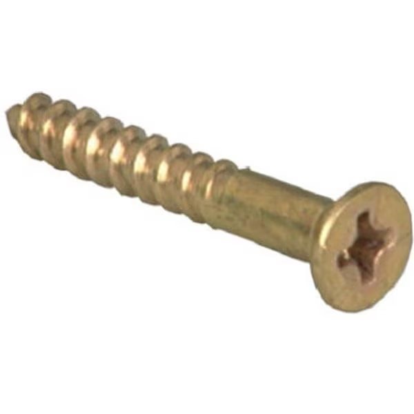 Wood Screw, #8, 2 in, Plain Brass Flat Head Phillips Drive, Hillman, Mfr#: 259051