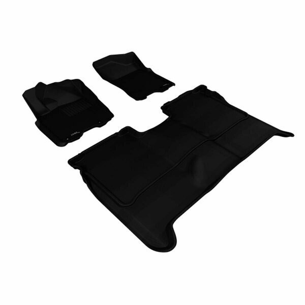 3D Maxpider Custom Fit Complete Kagu Black Floor Mat for 2004-2015 Crew Cab Nissan TI Models, U-Ace, Mfr#: L1NS06301509