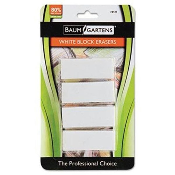 Block Pencil Erasers 4 Pack WHITE (), Pen2Paper, Mfr#: PE140056