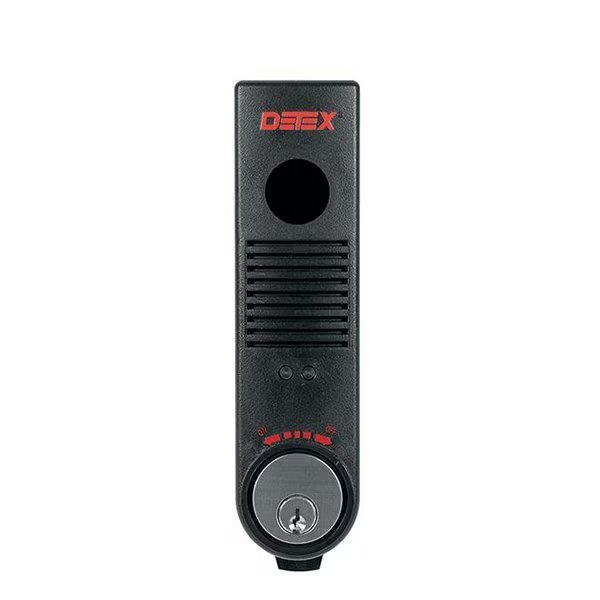 Exit Alarm, Surface Mount, Battery Powered, One MS-1039S Magnetic Switch, 7-Pin IC Cylinder H, Detex, Mfr#: DTX-EAX-500SK1-IC7-BLACK