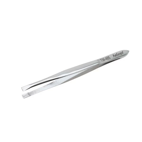 3 1/2 in. General Purpose Square End Smooth Tip Tweezers, Amscope, Mfr#: TW-485-25PK