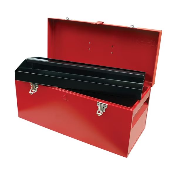 Tool Box, Steel, Red, 20 in W x 8-1/2 in D x 9-1/2 in H, Urrea, Mfr#: D6