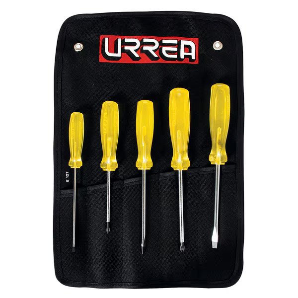Amber Screwdriver Set of 5 Pieces Comb, Urrea, Mfr#: JBUD01