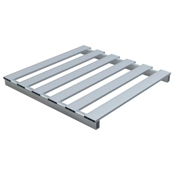 Aluminum Skid, 48 in L, 41.875 in W, 4 H, Vestil, Mfr#: SKID-4248-A