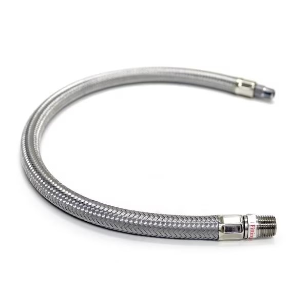 SS Braided Leader Hose, 1/4"M to 1/4"M, NP, Viair, Mfr#: 92809