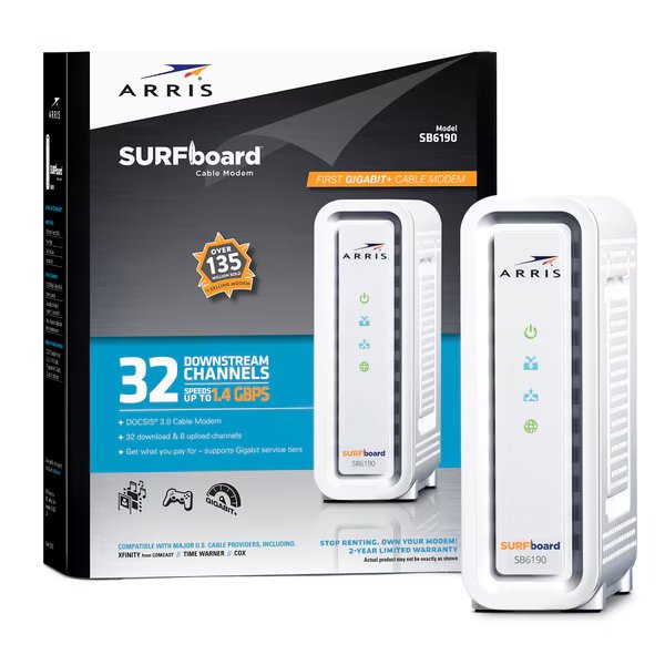 SURFboard SB6190 DOCSIS 3.0 Gigabit Cable Modem, Arris, Mfr#: 1000031