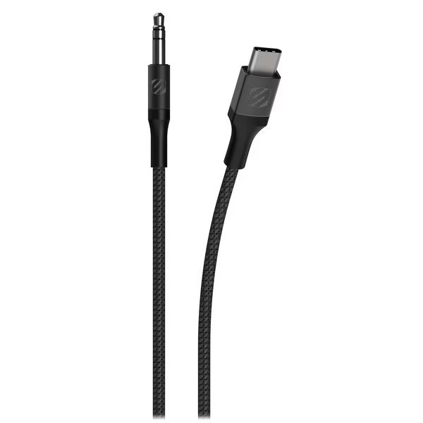 Braided USB C to 3.5mm Aux Cable 4ft, Space Gray, Scosche, Mfr#: CAUXB4-SP