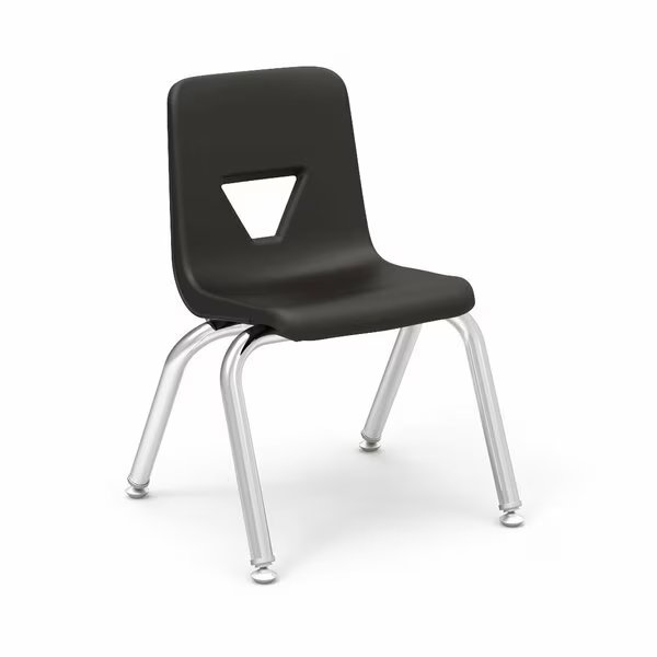 2000 Series 12" Classroom Chair, Preschool - 1st Grade with Nylon Glides - Black Seat, Virco, Mfr#: 2012