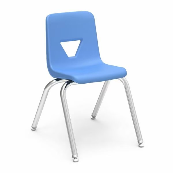 2000 Series 16" Classroom Chair, 3rd - 4th Grade with Nylon Glides - Sky Blue Seat, Virco, Mfr#: 2016
