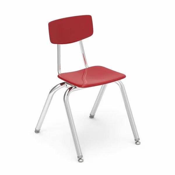 3000 Series 16" Classroom Chair, 3rd - 4th Grade with Nylon Glides - Red Seat, Virco, Mfr#: 3016
