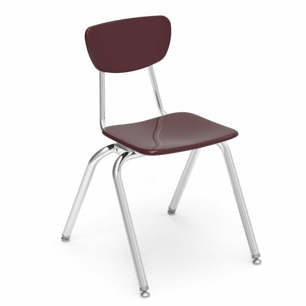 3000 Series 18" Classroom Chair, 5th Grade - Adult with Nylon Glides - Wine Seat, Virco, Mfr#: 3018