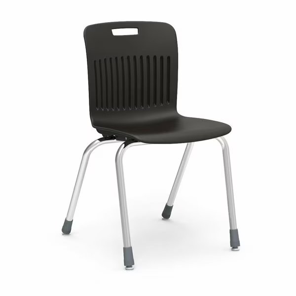 Analogy® Series 18" Classroom Chair, 5th Grade - Adult with Nylon Glides - Black Seat, Virco, Mfr#: AN18