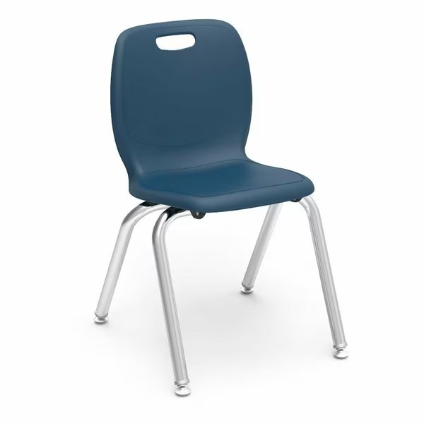 N2 Series 14" Classroom Chair, Kindergarten - 2nd Grade with Nylon Glides - Navy Seat, Virco, Mfr#: N214