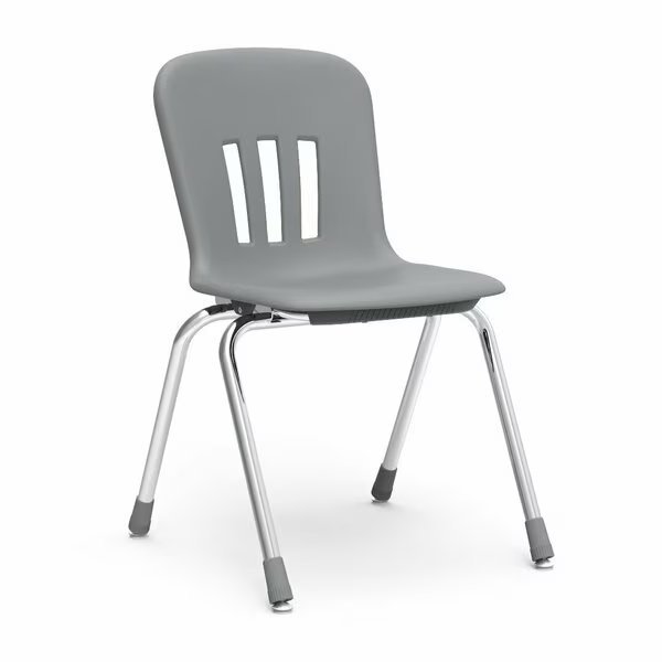 Metaphor® Series 18" Classroom Chair, 5th Grade - Adult with Nylon Glides - Graphite Seat, Virco, Mfr#: N918
