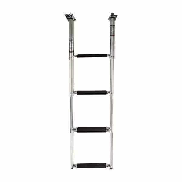 Stainless Steel 90 degrees Telecoping Ladder - 4 Step, Whitecap Marine Products, Mfr#: S-1854