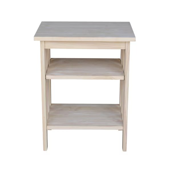 Rectangle Mission Printer Stand, 19 X 14.5 X 24, Wood Unfinished, International Concepts, Mfr#: 647