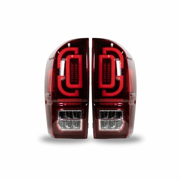 V2Led Sequential Tail Light - Black/Red, Renegade, Mfr#: CTRNG0685-BR-SQ