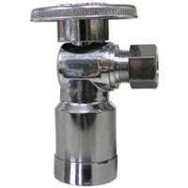 Stop Valve, 12 x 38 in Connection, Compression, 125 psi Pressure, Brass Body, Plumb Pak, Mfr#: PP2622POLFBG