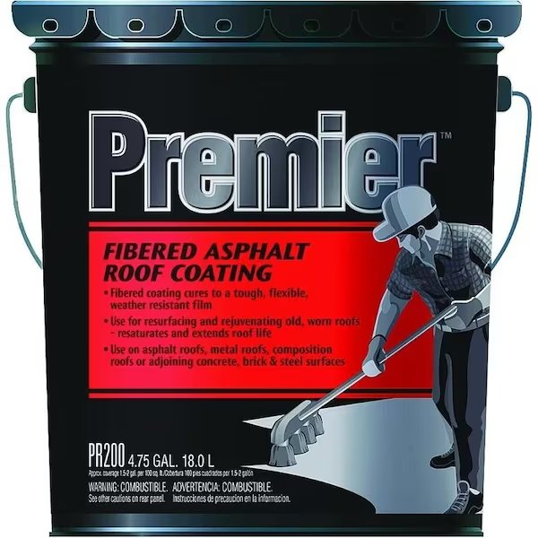 Henry PR200070 Asphalt Roof Coating, Black, 4.75 gal Pail, Henry, Mfr#: PR200070
