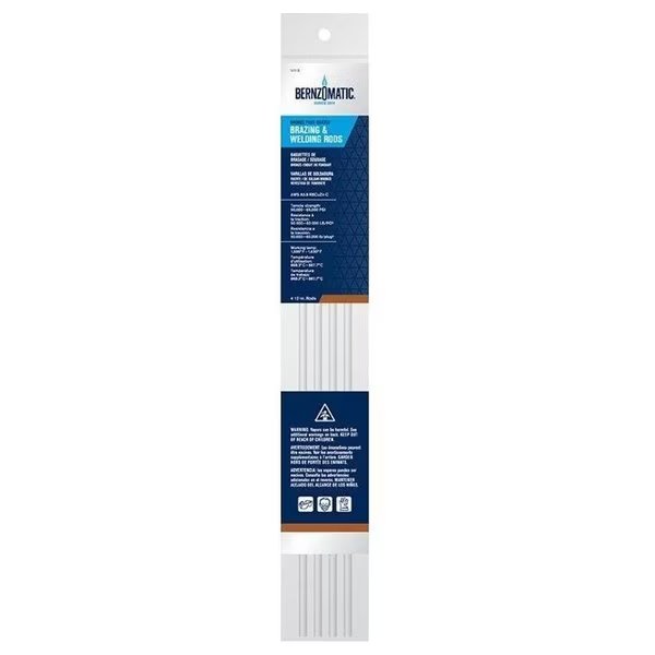 Brazing Rod, 12 in L, Bronze, Bernzomatic, Mfr#: WB3