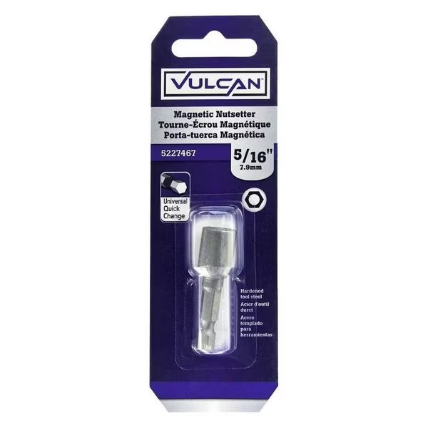 Nutsetter, 516 in Drive, Hex Drive, 134 in L, 14 Quick Change in Shank, Vulcan, Mfr#: 312321OR