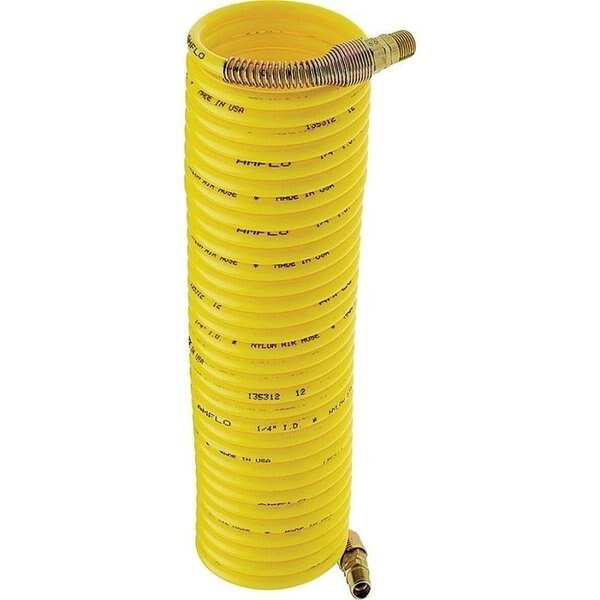 Air Hose, 14 in OD, 50 ft L, MNPT, 200 psi Pressure, Nylon, Yellow, Amflo, Mfr#: 4-50E-RET