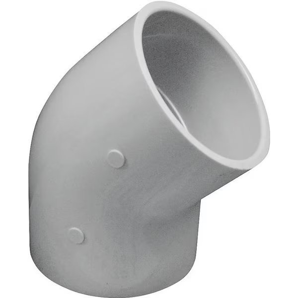 LASCO 417025BC Pipe Elbow, 212 in, Slip, 45 deg Angle, PVC, SCH 40 Schedule, Genova, Mfr#: 417025-BC