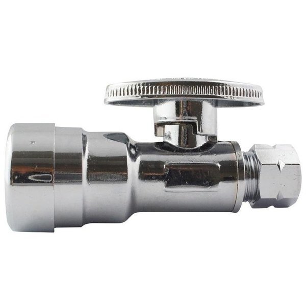 Valves Stop Valve, 12 x 38 in Connection, PushFit x Compression, Brass Body, Apollo, Mfr#: APXPV1238S