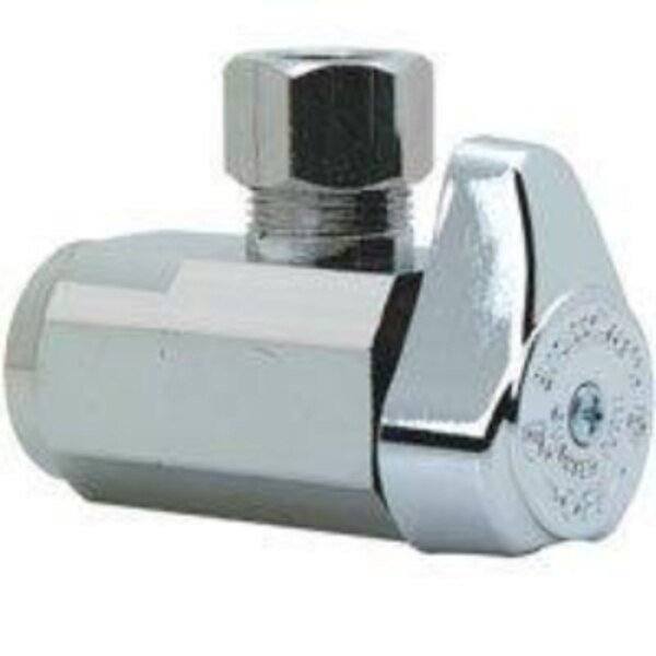 Stop Valve, 38 x 38 in Connection, Compression x FIP, 125 psi Pressure, Brass Body, Brasscraft, Mfr#: G2R15XCD