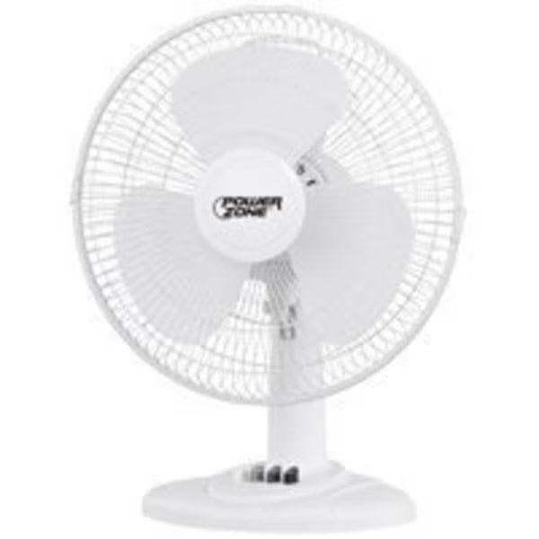 PowerZone FT-40 Oscillating Table Fan, 120 V, 50 W, 3-Speed, Powerzone, Mfr#: FT-40